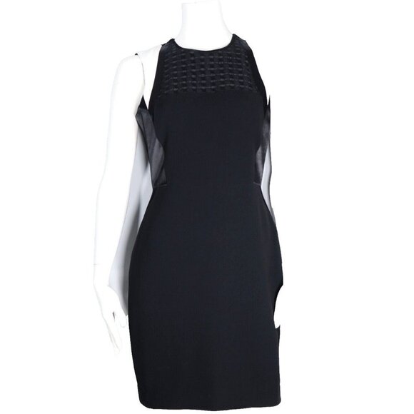 Judith & Charles Women's US8 Black Shift Dress Embroidered Wool Knee Length Mini - Picture 1 of 9